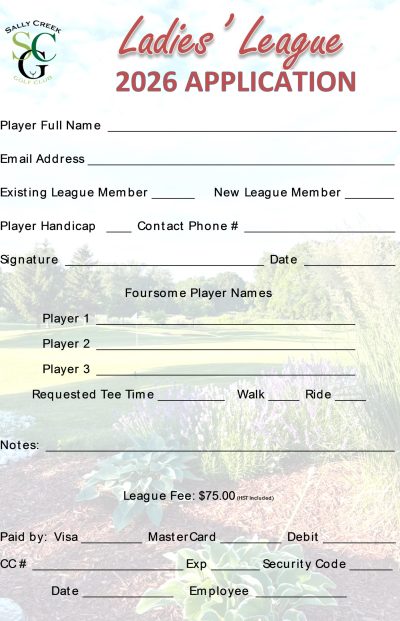 2026 Ladies Leage Application